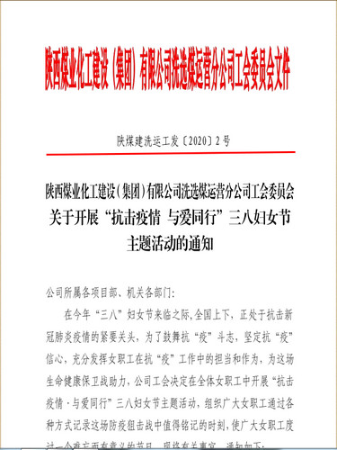 聚焦“防疫”戰(zhàn)役，陜煤建設洗選煤運營公司女工撐起“半邊天”