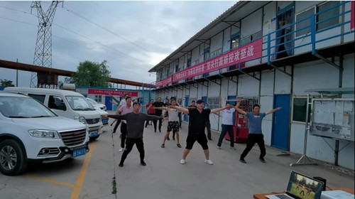 陜煤建設(shè)機(jī)電安裝公司彬長項目部：工地上的“健身操”