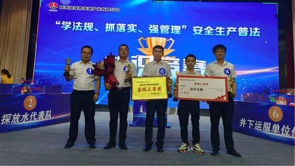 陜煤建設(shè)機(jī)電安裝公司獲曹家灘礦安全生產(chǎn)知識(shí)競賽團(tuán)體三等獎(jiǎng)