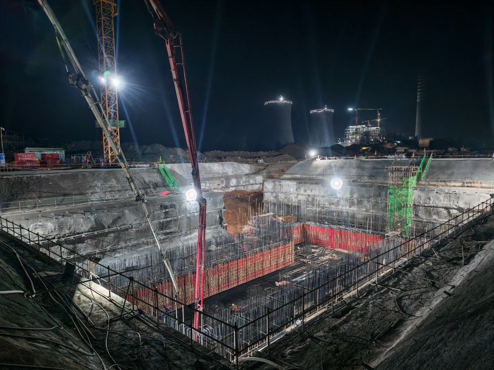 36小時(shí)澆筑3859方混凝土，陜煤建設(shè)韓城分公司土建十六項(xiàng)目部以“硬核”實(shí)力鑄就信陽電廠鋼鐵脊梁